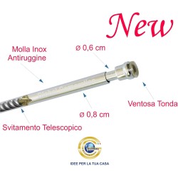 Astine a molla per tende a vetro estensibili, bastoncini a pressione per finestre, colori Bianco Oro Argento