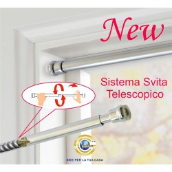 Astine a molla per tende a vetro estensibili, bastoncini a pressione per finestre, colori Bianco Oro Argento