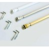Astine a molla per tende a vetro estensibili, bastoncini a pressione per finestre, colori Bianco Oro Argento
