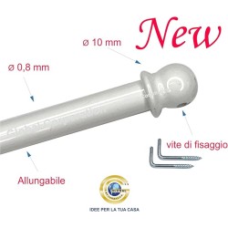 Astina per Tende a Vetro Regolabile con Pallina – Estensibile da 39 a 56 cm