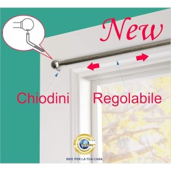 Astina per Tende a Vetro Regolabile con Pallina – Estensibile da 39 a 56 cm