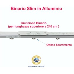 Binario per Tende a Soffitto in Alluminio con Scorrevoli - Scorrimento Manuale
