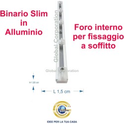 Binario per Tende a Soffitto in Alluminio con Scorrevoli - Scorrimento Manuale