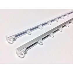 Binario per Tende a Soffitto in Alluminio con Scorrevoli - Scorrimento Manuale