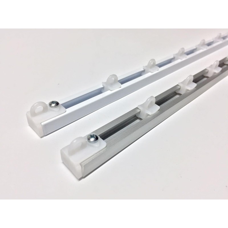 Binario per Tende a Soffitto in Alluminio con Scorrevoli - Scorrimento Manuale Binario per Tende a Soffitto in Alluminio con Scorrevoli - Scorrimento Manuale