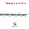 Binario per tende doppio a soffitto in alluminio bianco con 2 canali (largh. 75 mm)