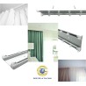 Binario per tende doppio a soffitto in alluminio bianco con 2 canali (largh. 75 mm)
