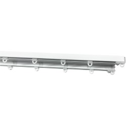 Binario per Tende Doppio a Soffitto in Alluminio Bianco con 2 Canali