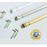 Astine a molla per tende a vetro estensibili, bastoncini a pressione per finestre, colori Bianco Oro Argento
