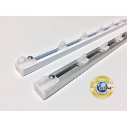 Binario per Tende a Soffitto in Alluminio con Scorrevoli - Scorrimento Manuale