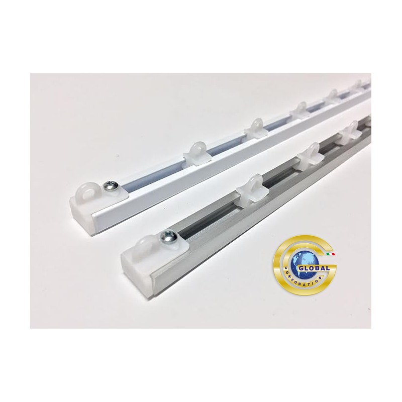 Binario per Tende a Soffitto in Alluminio con Scorrevoli - Scorrimento Manuale Binario per Tende a Soffitto in Alluminio con Scorrevoli - Scorrimento Manuale
