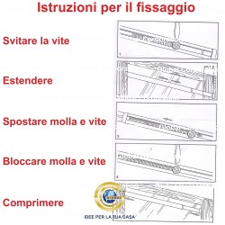 Astina a molla per tenda a vetro – bastoncino estensibile a pressione regolabile da 60 a 90 cm