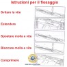 Astina a molla per tenda a vetro – bastoncino estensibile a pressione regolabile da 60 a 90 cm