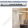 Binario americano estensibile bianco con corda - bastone per tende a soffitto o parete