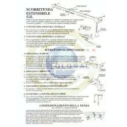 Binario americano estensibile bianco con corda - bastone per tende a soffitto o parete