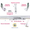 Binario americano estensibile bianco con corda - bastone per tende a soffitto o parete