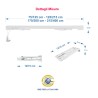 Binario americano estensibile bianco con corda - bastone per tende a soffitto o parete