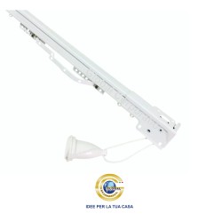 Binario americano estensibile bianco con corda - bastone per tende a soffitto o parete