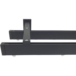 Doppio binario per tende nero Minimal a soffitto o parete - Made in Italy