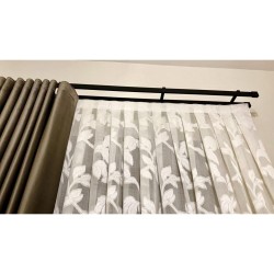 Doppio binario per tende nero Minimal a soffitto o parete - Made in Italy