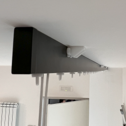Doppio binario per tende nero Minimal a soffitto o parete - Made in Italy