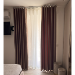 Doppio binario per tende nero Minimal a soffitto o parete - Made in Italy