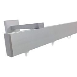 Binario per tende Minimal alluminio, finitura acciaio, attacco soffitto o parete