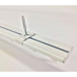 Binario doppio per tende a soffitto bianco 2 canali in alluminio | Global Corporation