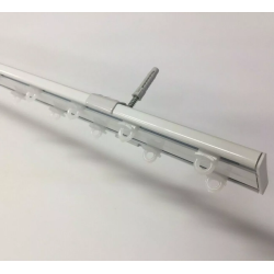 Binario doppio per tende a soffitto bianco 2 canali in alluminio | Global Corporation