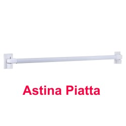 Astina piatta telescopica bianca per tende a vetro con ganci o viti