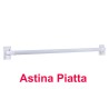 Astina piatta telescopica bianca per tende a vetro con ganci o viti