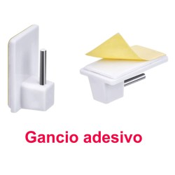 Astina piatta telescopica bianca per tende a vetro con ganci o viti