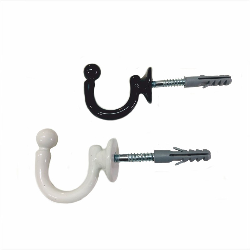Gancio per tende Got Ø45 a pallina bianco o nero Gancio per tende Got Ø45 a pallina bianco o nero