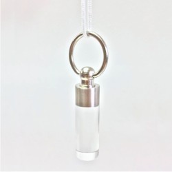 Tendicorda cilindro in acciaio e plexiglass trasparente 11cm Ø20mm