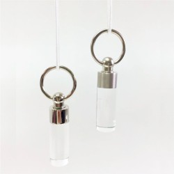 Tendicorda cilindro in acciaio e plexiglass trasparente 11cm Ø20mm