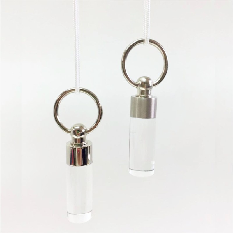 Tendicorda cilindro in acciaio e plexiglass trasparente 11cm Ø20mm