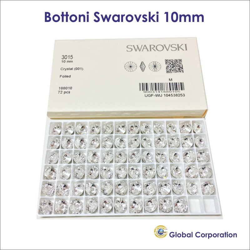 Bottoni cristalli Swarovski Ø10 - scatola da 72 pz