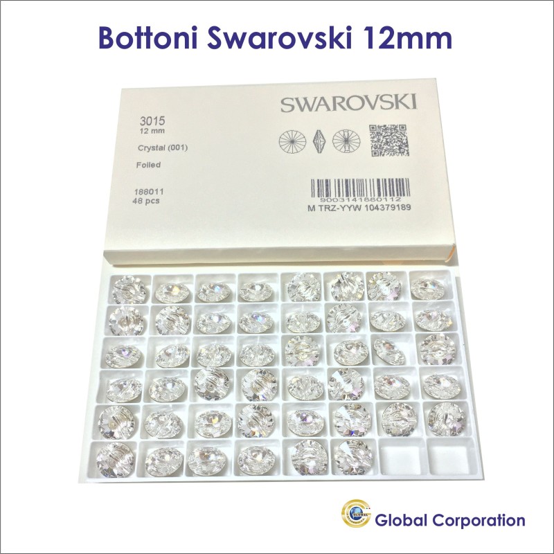 Bottoni cristalli Swarovski Ø12 - scatola da 48 pz Bottoni cristalli Swarovski Ø12 - scatola da 48 pz
