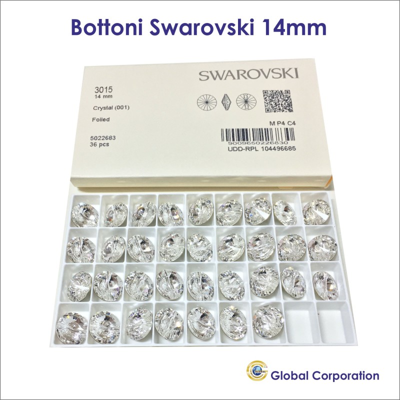 Bottoni cristalli Swarovski Ø14 - scatola da 36 pz Bottoni cristalli Swarovski Ø14 - scatola da 36 pz