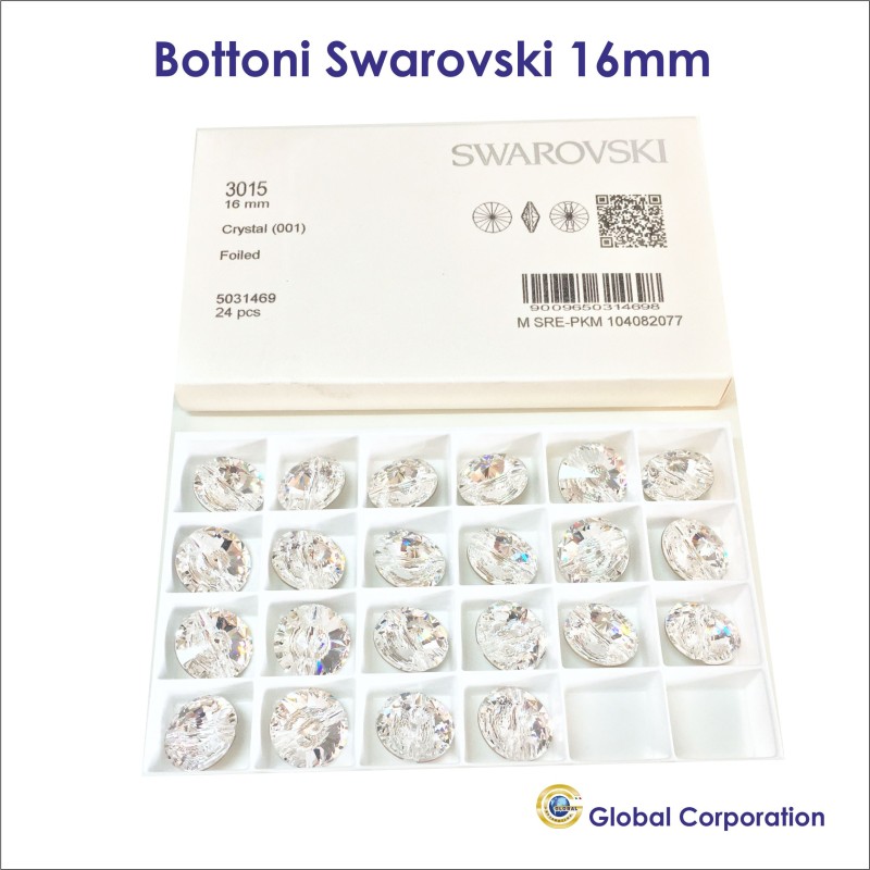 Bottoni cristalli Swarovski Ø16 - scatola da 24 pz