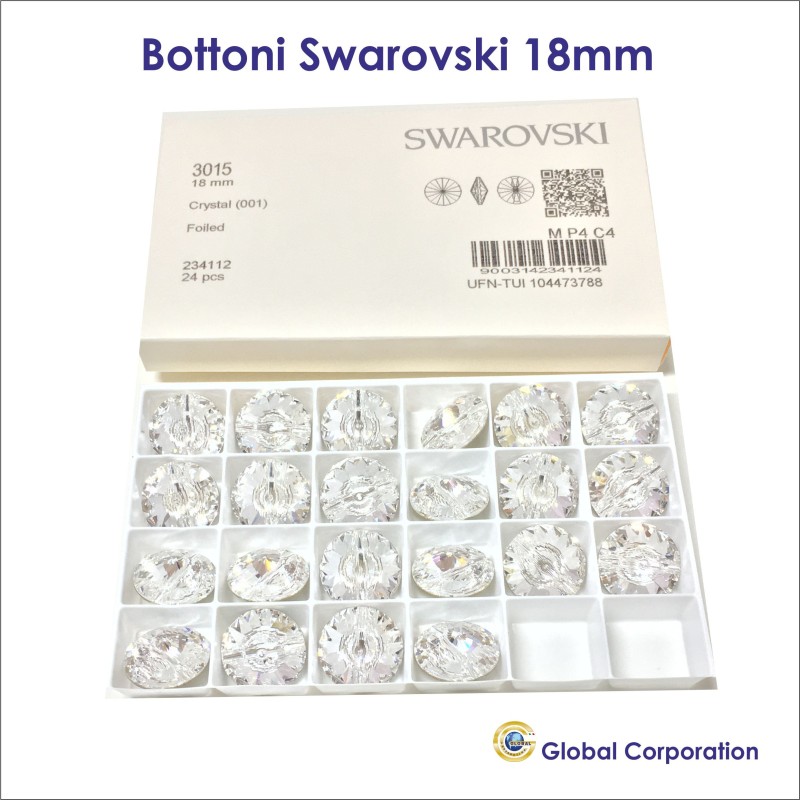 Bottoni cristalli Swarovski Ø18 - scatola da 24 pz