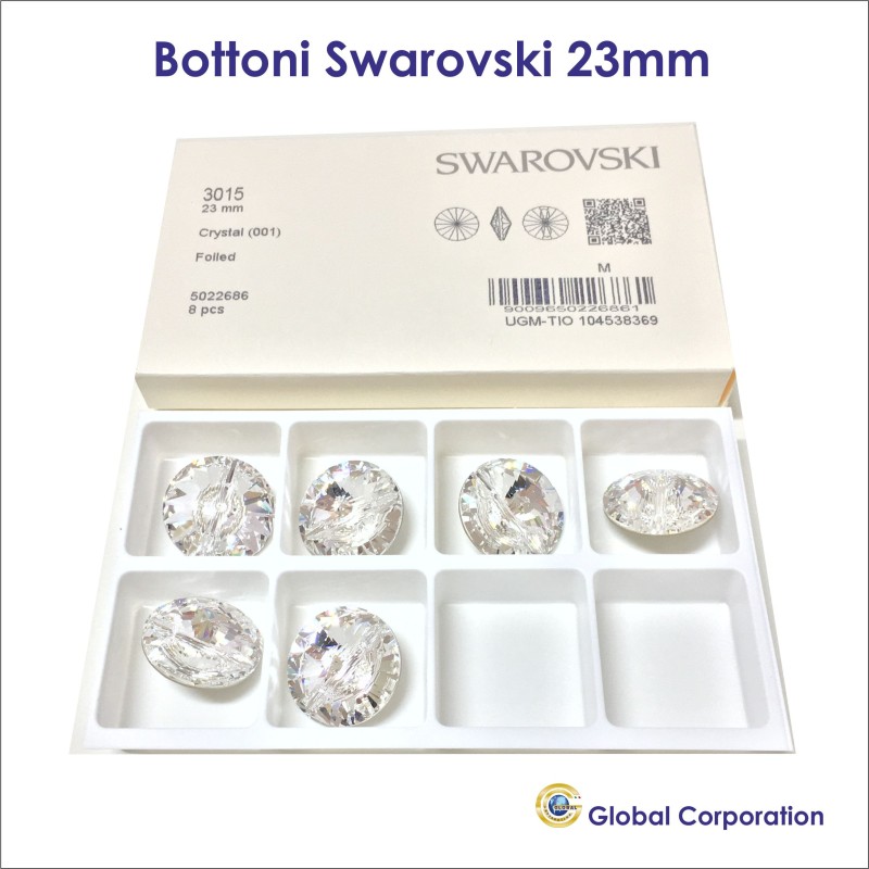 Bottoni cristalli Swarovski Ø23 - scatola da 8 pz Bottoni cristalli Swarovski Ø23 - scatola da 8 pz