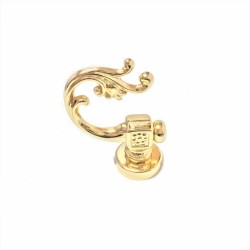 Gancio per tende Foglia in ottone 7cm