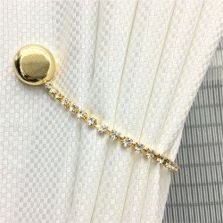 Calamita per tende con cristalli Swarovski (in ottone e acciaio, diverse finiture)