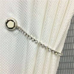 Calamita per tende con cristalli Swarovski (in ottone e acciaio, diverse finiture)