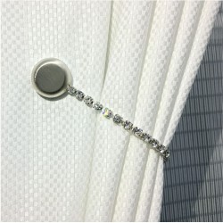 Calamita per tende con cristalli Swarovski (in ottone e acciaio, diverse finiture)