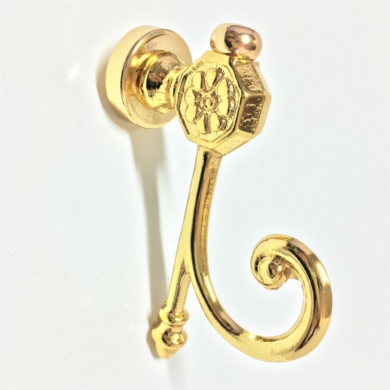 Gancio per tende in ottone e finitura oro