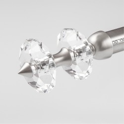 Bastone Capri in acciaio con incisioni e terminale Swarovski