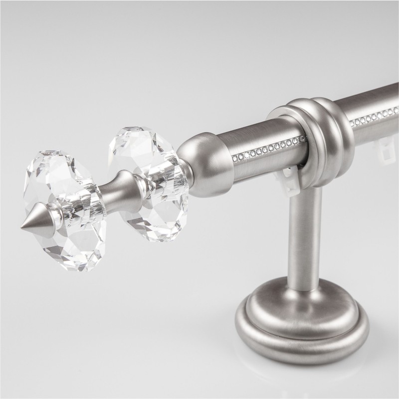 Bastone Capri in acciaio con incisioni e terminale Swarovski