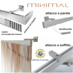 Binario per tende Minimal alluminio, a parete o soffitto